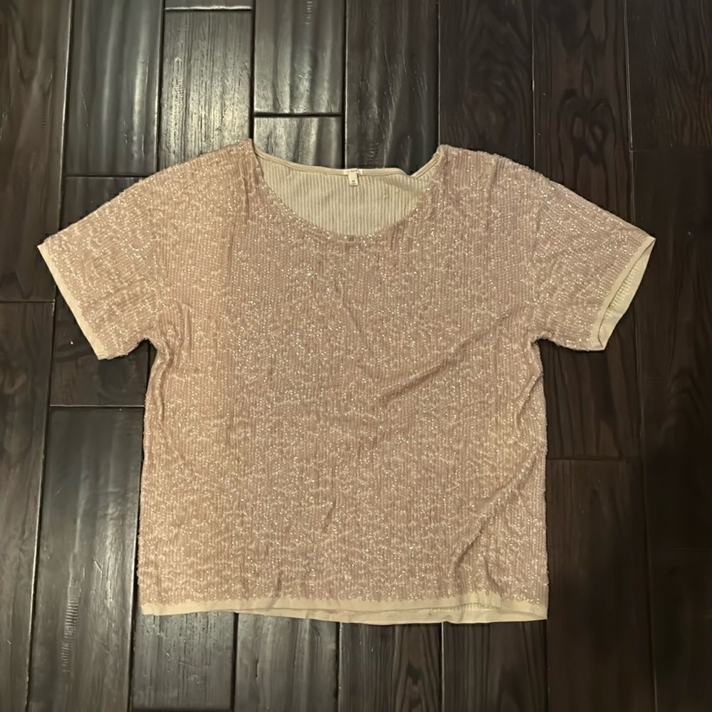 Jcrew Beige Sequin Top